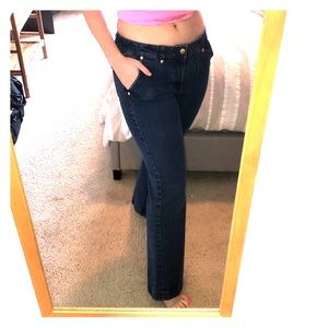 Wide leg dark wash Caché Jeans